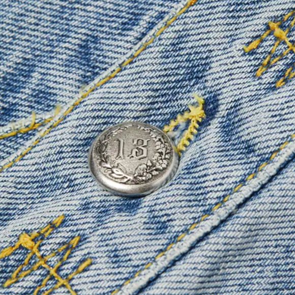 R13 Wide Leg Cross Over Denim Jeans - Picture 7 of 14